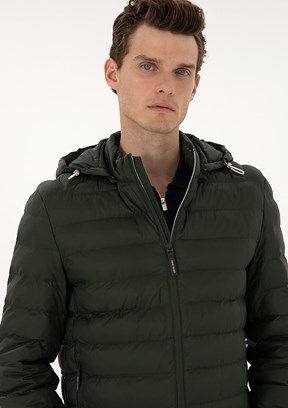 PİERRE CARDİN - Erkek Yeşil Basic Mont