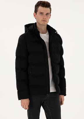PİERRE CARDİN Siyah Erkek Basic Mont