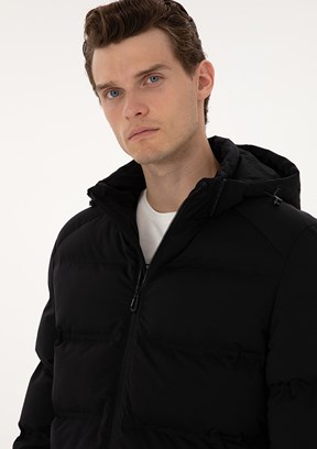 PİERRE CARDİN Siyah Erkek Basic Mont