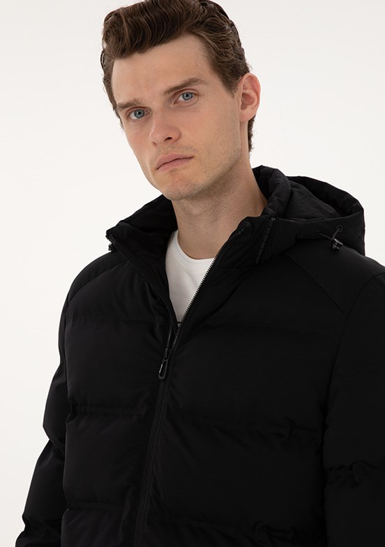 PİERRE CARDİN Siyah Erkek Basic Mont
