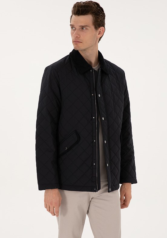 PİERRE CARDİN Lacivert Erkek Basic Mont