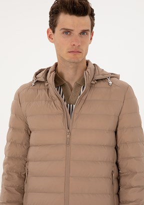 PİERRE CARDİN Bej Erkek Basic Mont