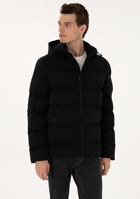 PİERRE CARDİN Siyah Erkek Basic Mont