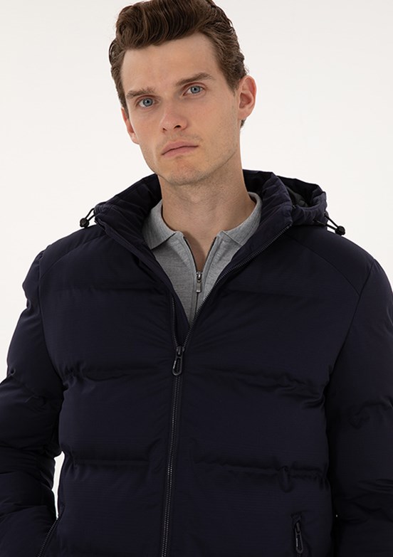 PİERRE CARDİN Lacivert Erkek Basic Mont