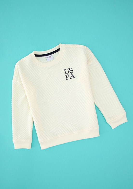 US POLO ASSN Beyaz Erkek Çocuk Comfort Sweatshirt