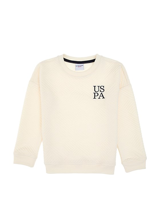 US POLO ASSN Beyaz Erkek Çocuk Comfort Sweatshirt