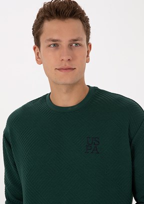 US POLO ASSN Yeşil Erkek Cropped Sweatshirt
