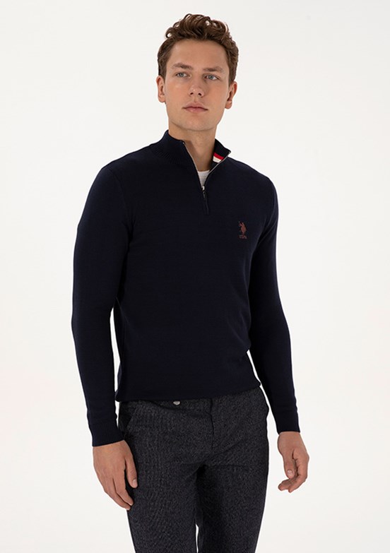 US POLO ASSN Lacivert Erkek Slim Kazak