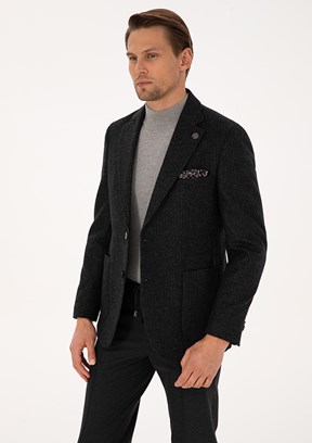 PİERRE CARDİN Antrasit Erkek Slim Ceket