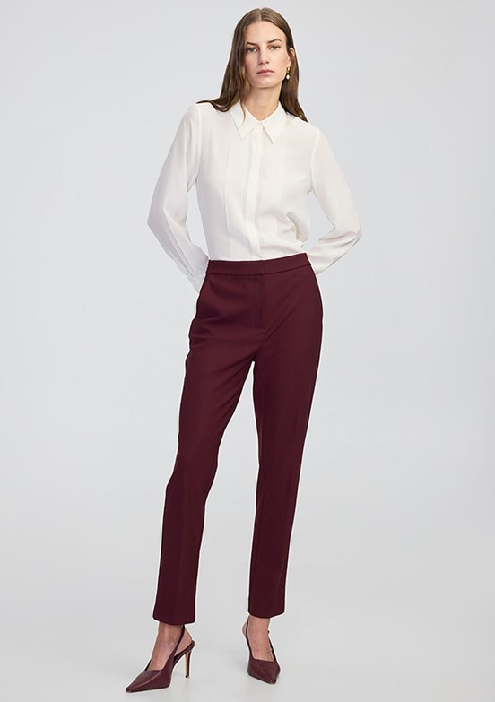 İPEKYOL - IW6250003222 Kadın Bordo Cigarette Pantolon