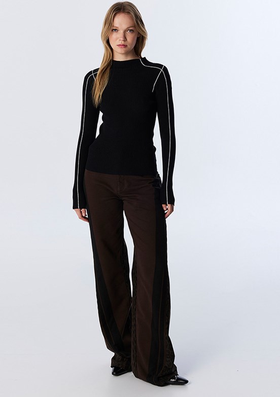 TWİST Siyah Kadın Bisiklet Yaka Kazak