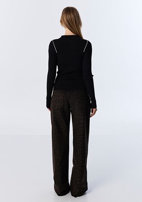 TWİST Siyah Kadın Bisiklet Yaka Kazak