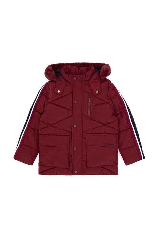 US POLO ASSN Erkek Çocuk Bordo Basic Kaban