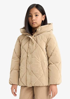 DEFACTO Bej Kız Çocuk Basic Mont