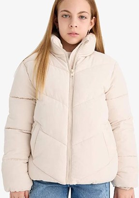 DEFACTO Gri Kız Çocuk Basic Mont