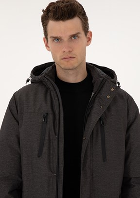 PİERRE CARDİN Antrasit Erkek Basic Mont