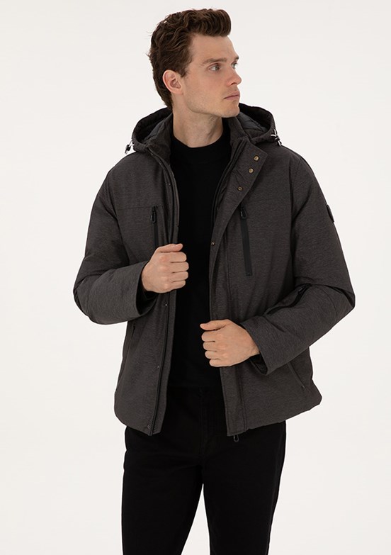 PİERRE CARDİN Antrasit Erkek Basic Mont