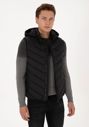 US POLO ASSN Siyah Erkek Basic Yelek