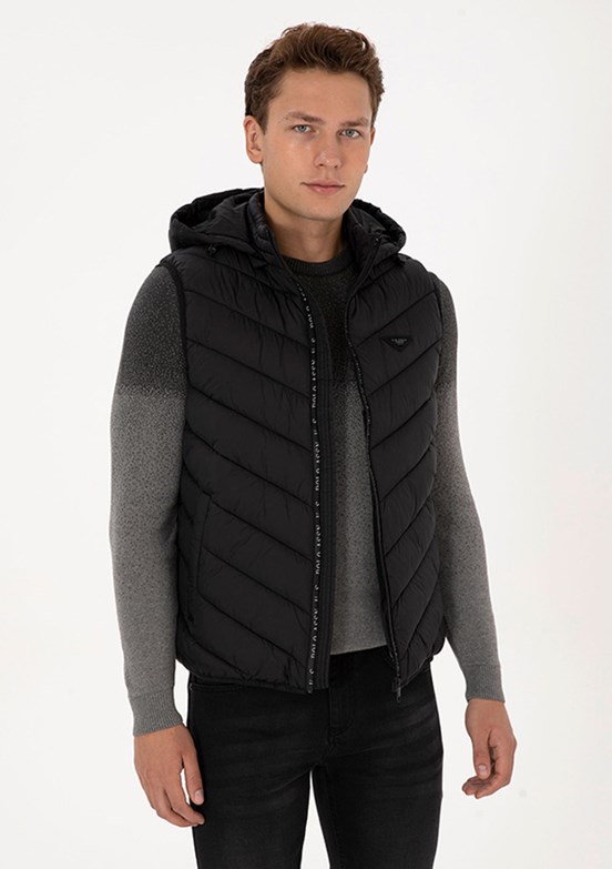 US POLO ASSN Siyah Erkek Basic Yelek