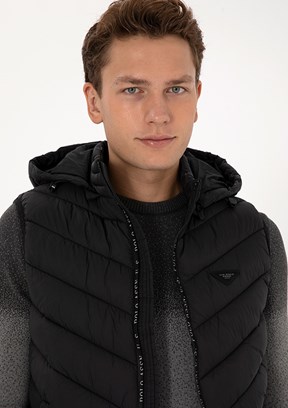 US POLO ASSN Siyah Erkek Basic Yelek