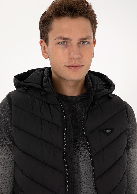 US POLO ASSN Siyah Erkek Basic Yelek