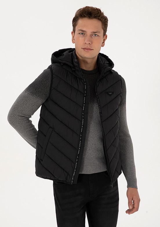 US POLO ASSN Siyah Erkek Basic Yelek