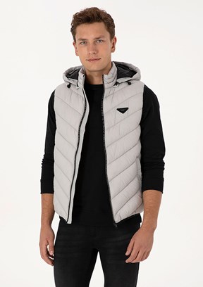 US POLO ASSN Bej Erkek Basic Yelek