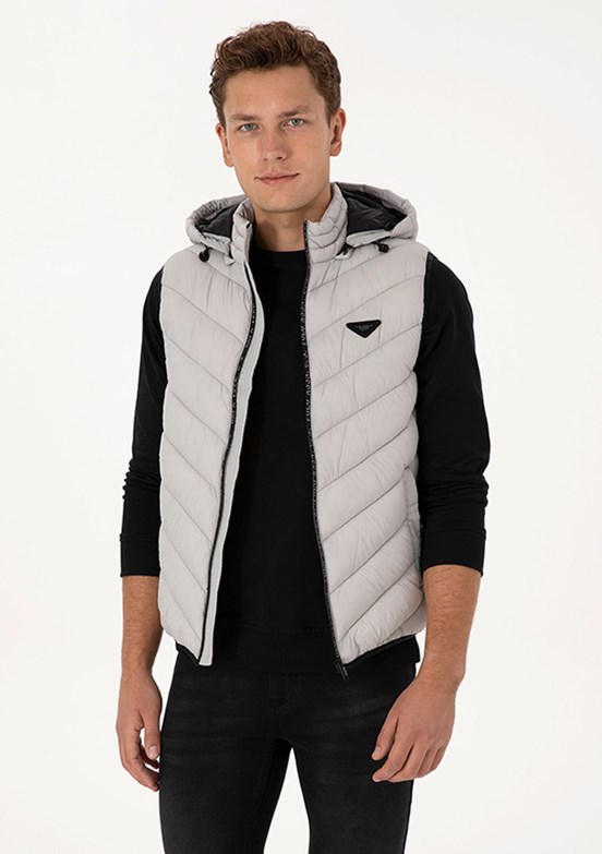 US POLO ASSN Bej Erkek Basic Yelek