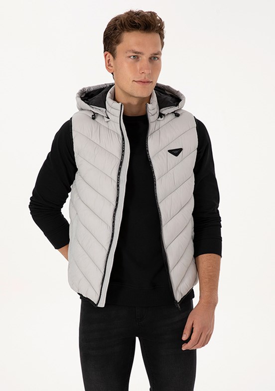 US POLO ASSN Bej Erkek Basic Yelek