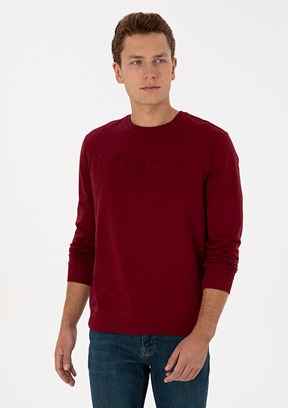 US POLO ASSN Bordo Erkek Basic Sweatshirt