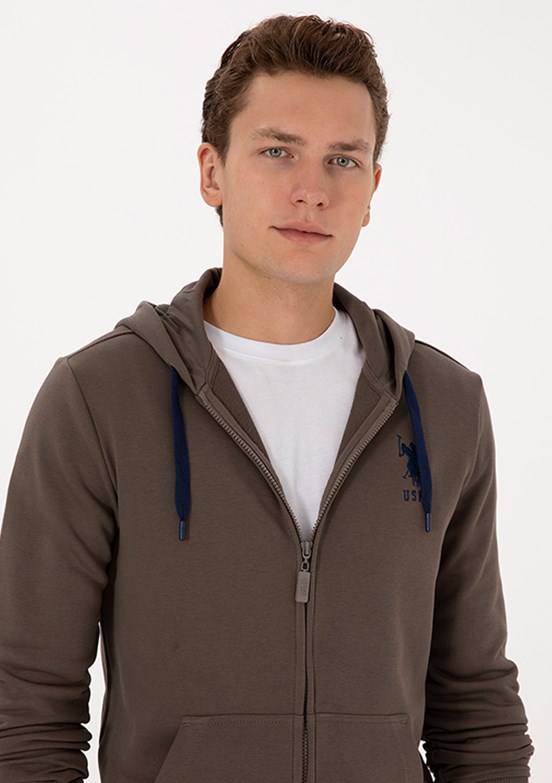 US POLO ASSN Bej Erkek Regular Sweatshirt