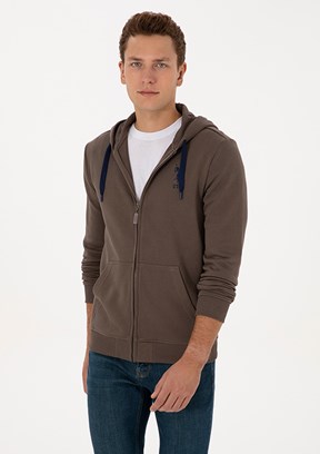 US POLO ASSN Bej Erkek Regular Sweatshirt