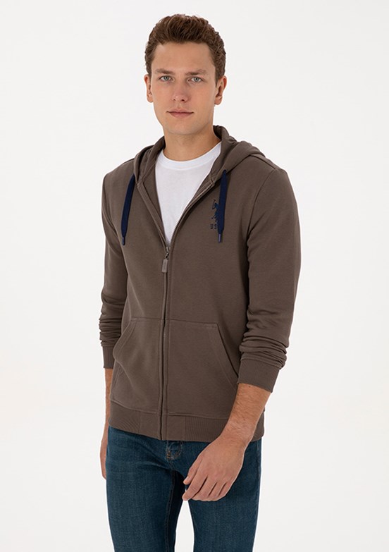 US POLO ASSN Bej Erkek Regular Sweatshirt