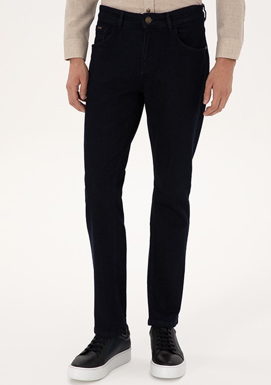 PİERRE CARDİN Erkek Lacivert Straight Jean Pantolon