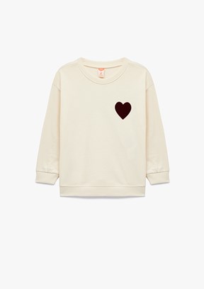 KOTON - 6WMG10058AK Kız Bebek Bej Pamuklu Sweatshirt