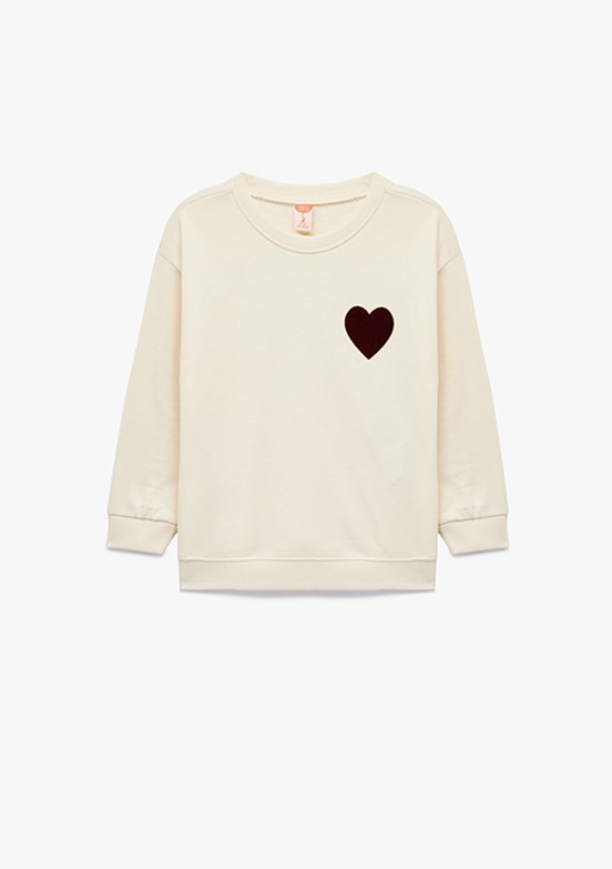 KOTON - 6WMG10058AK Kız Bebek Bej Pamuklu Sweatshirt