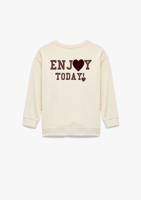 KOTON - 6WMG10058AK Kız Bebek Bej Pamuklu Sweatshirt