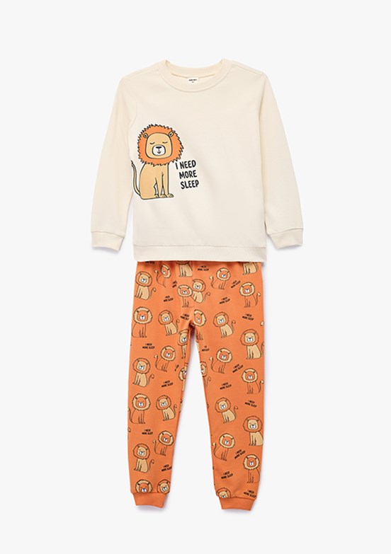 KOTON Bej Erkek Bebek Pijama Takımı