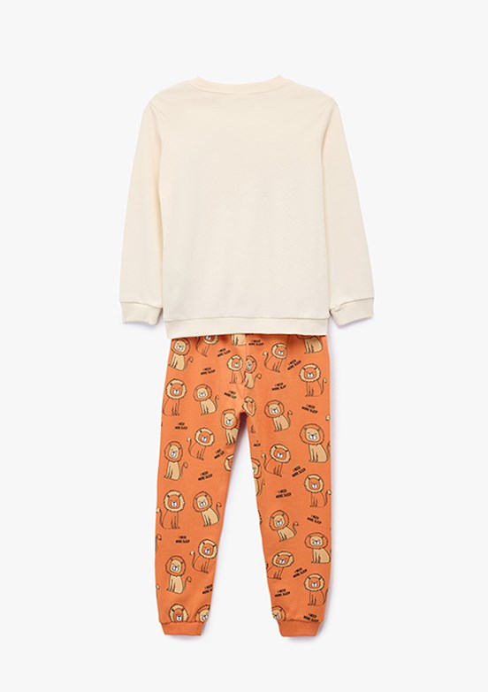 KOTON Bej Erkek Bebek Pijama Takımı