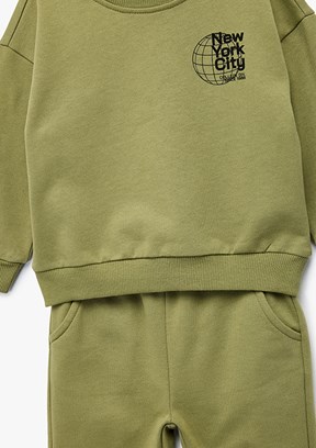 KOTON - 6WMB10057TK Erkek Bebek Yeşil Eşofman Takımı