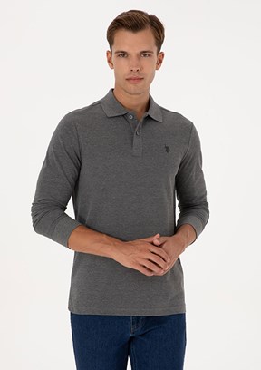US POLO ASSN Erkek Antrasit Basic Sweatshirt