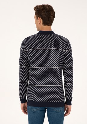US POLO ASSN Erkek Lacivert Slim Kazak