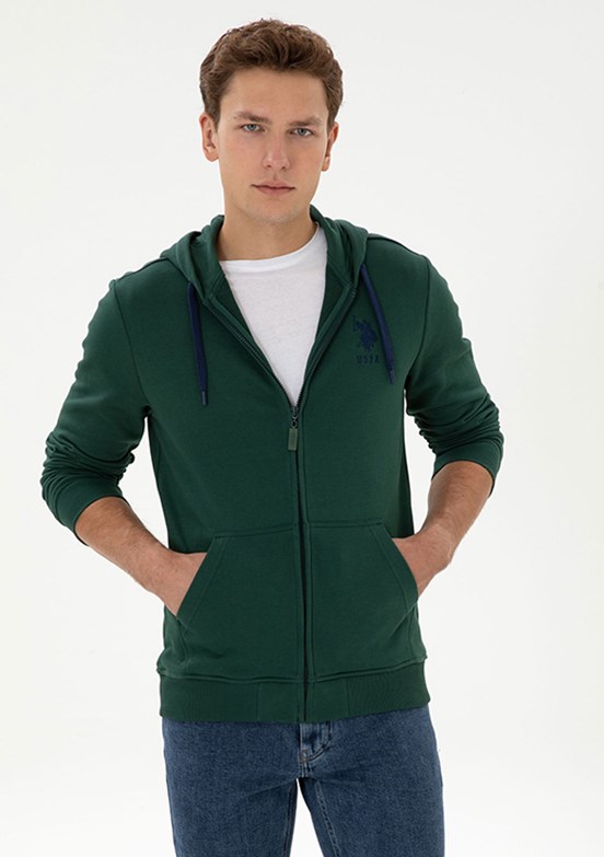 US POLO ASSN Erkek Yeşil Regular Sweatshirt
