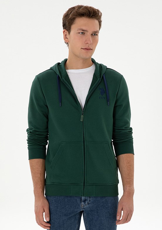 US POLO ASSN Erkek Yeşil Regular Sweatshirt
