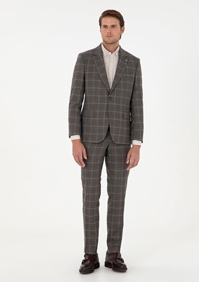 PİERRE CARDİN Kahverengi Erkek Slim Takım Elbise
