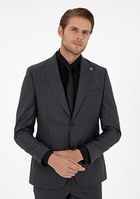 PİERRE CARDİN Antrasit Erkek Slim Takım Elbise