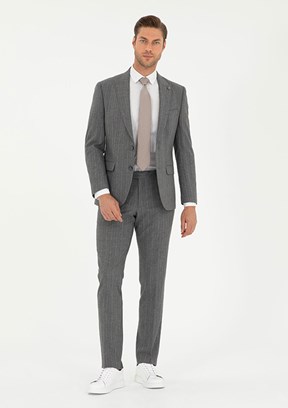 PİERRE CARDİN Füme Erkek Slim Takım Elbise