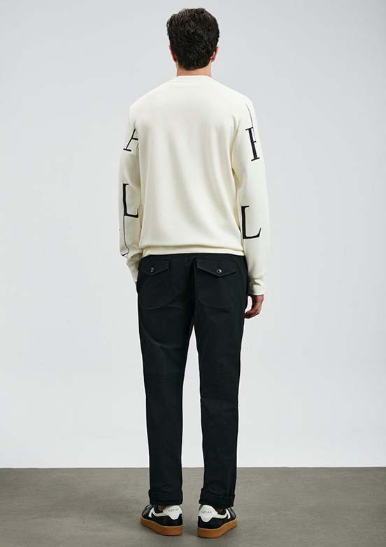 LUFIAN Beyaz Erkek Baskılı Sweatshirt