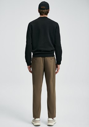 LUFIAN Siyah Erkek Baskılı Sweatshirt