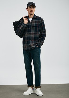 LUFIAN Lacivert Erkek Uzun Kol Gömlek